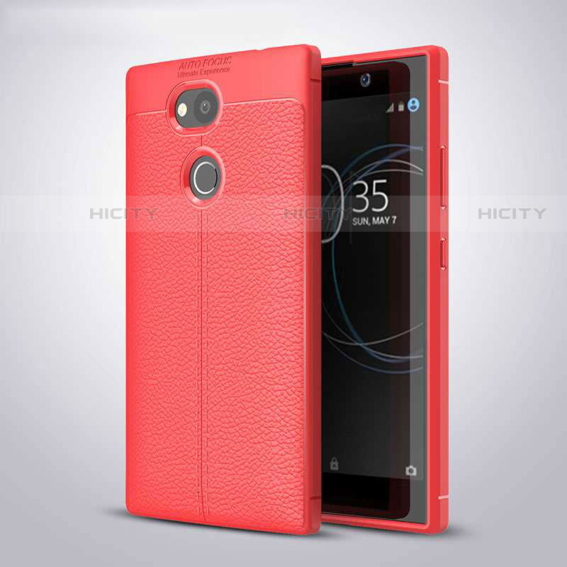 Custodia Silicone Morbida In Pelle Cover per Sony Xperia L2 Rosso