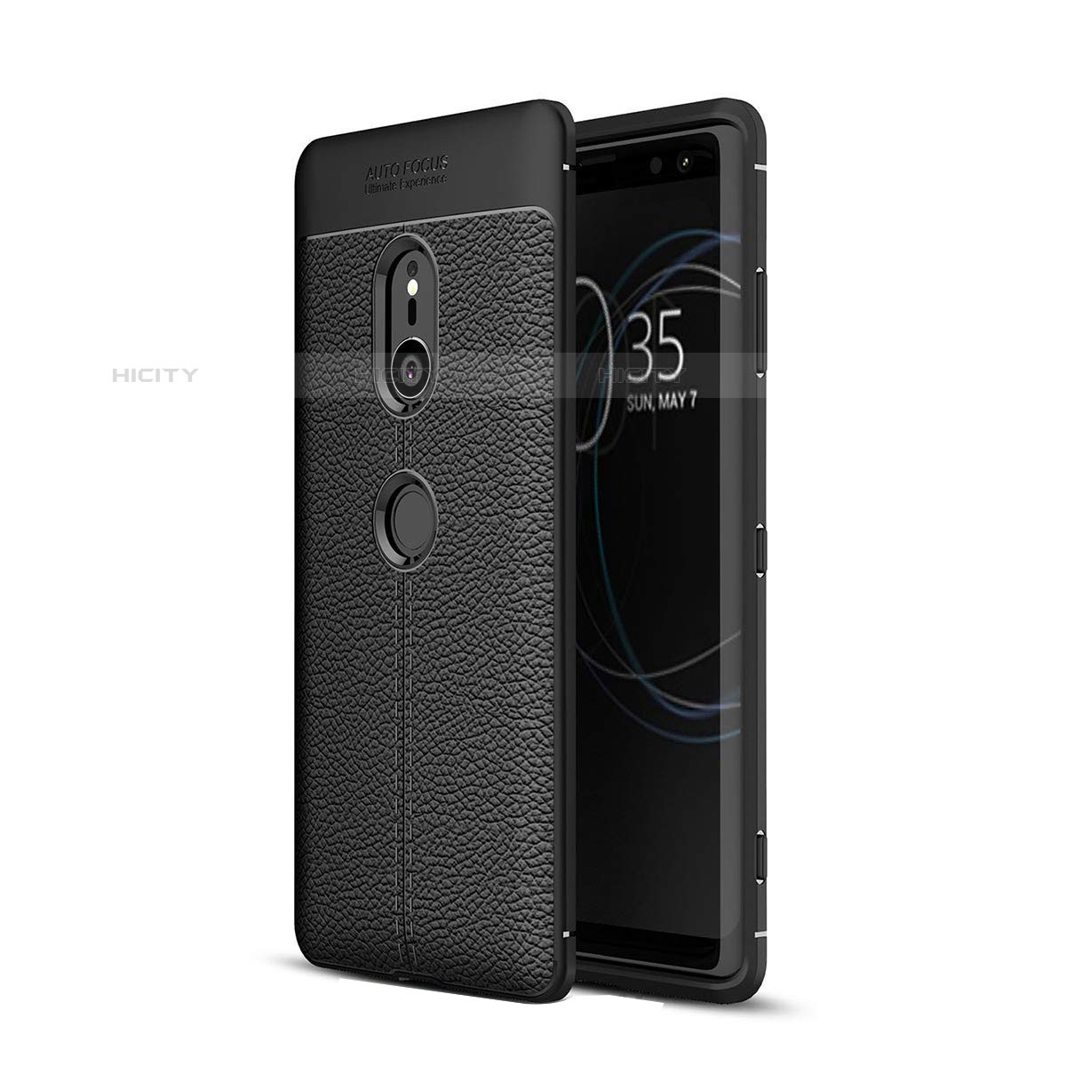 Custodia Silicone Morbida In Pelle Cover per Sony Xperia XZ3 Nero