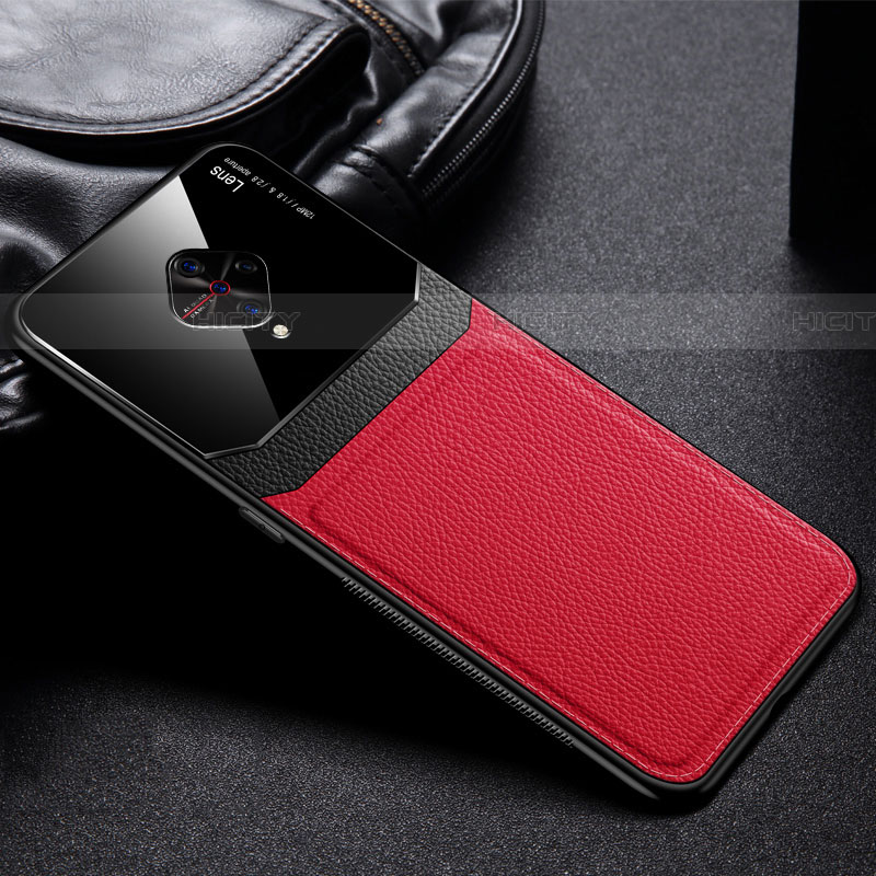 Custodia Silicone Morbida In Pelle Cover per Vivo X50 Lite Rosso