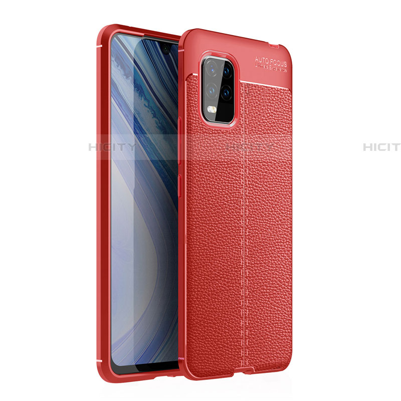 Custodia Silicone Morbida In Pelle Cover per Xiaomi Mi 10 Lite Rosso