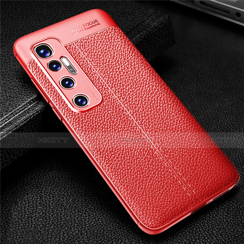 Custodia Silicone Morbida In Pelle Cover per Xiaomi Mi 10 Ultra Rosso