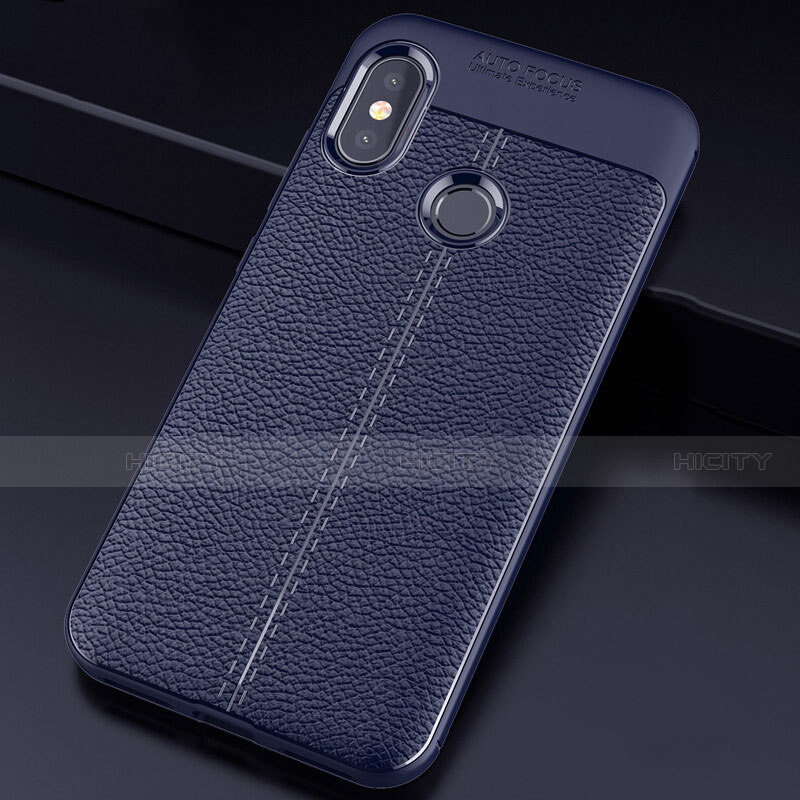 Custodia Silicone Morbida In Pelle Cover per Xiaomi Mi A2 Lite Blu
