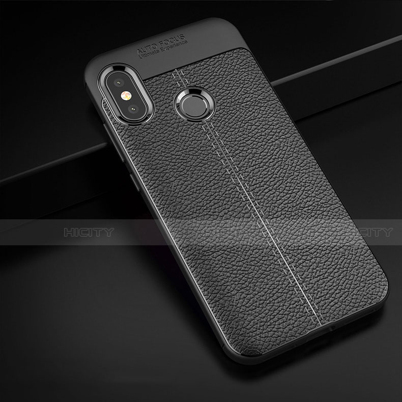 Custodia Silicone Morbida In Pelle Cover per Xiaomi Redmi 6 Pro Nero