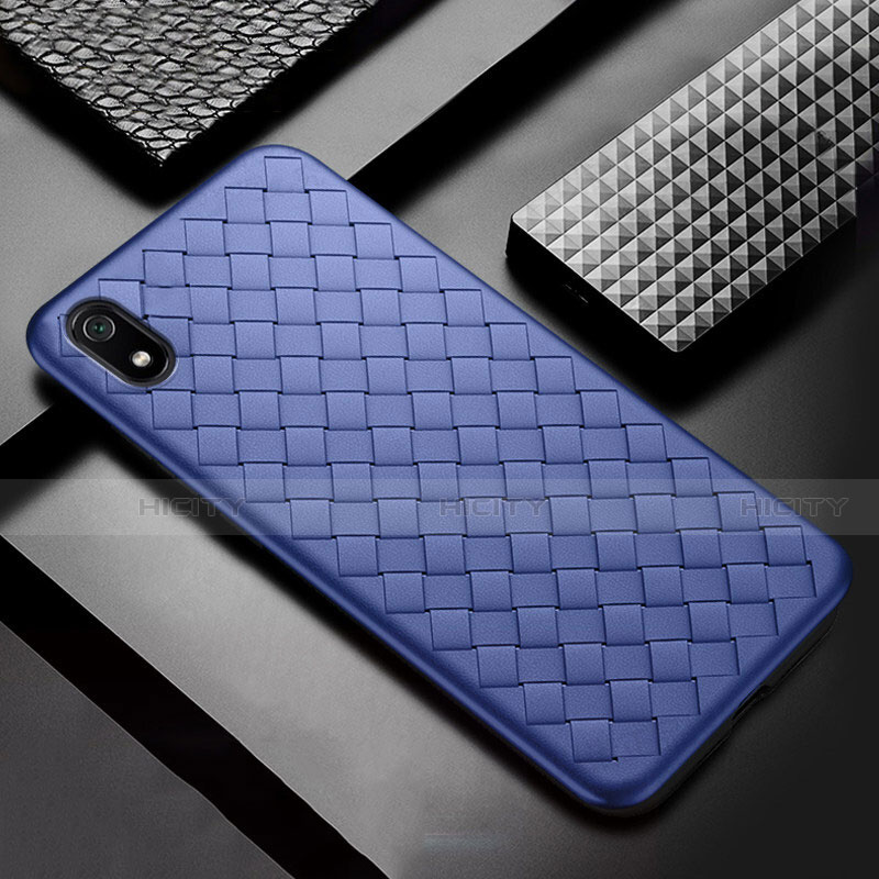 Custodia Silicone Morbida In Pelle Cover per Xiaomi Redmi 7A Blu