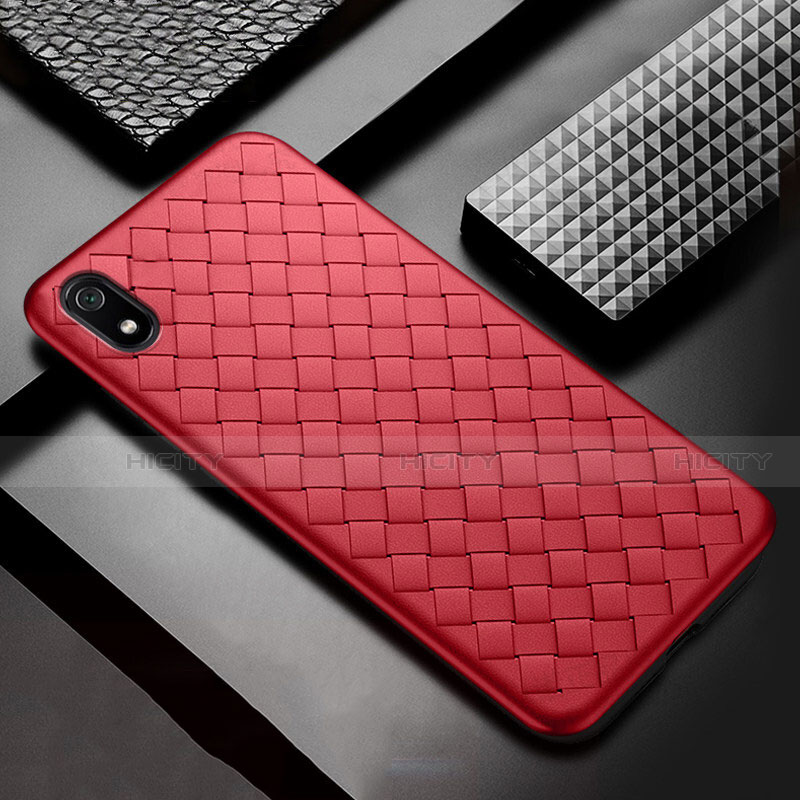Custodia Silicone Morbida In Pelle Cover per Xiaomi Redmi 7A Rosso