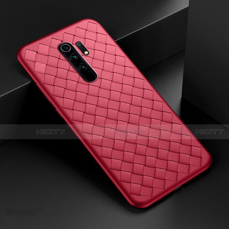 Custodia Silicone Morbida In Pelle Cover per Xiaomi Redmi 9 Rosso