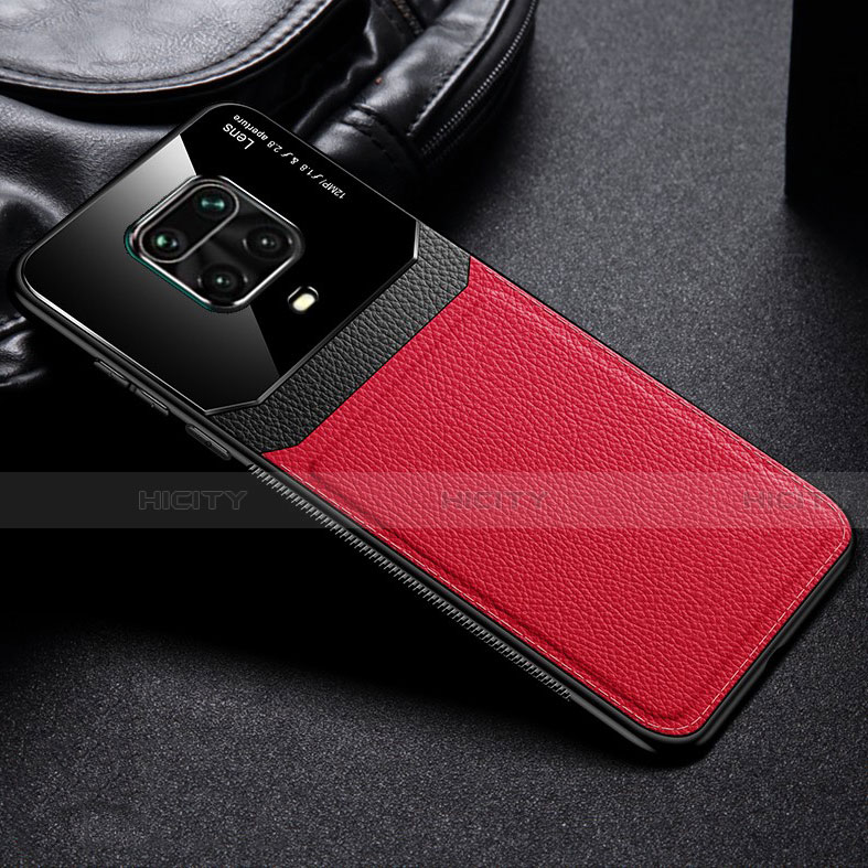 Custodia Silicone Morbida In Pelle Cover per Xiaomi Redmi Note 9 Pro Max Rosso