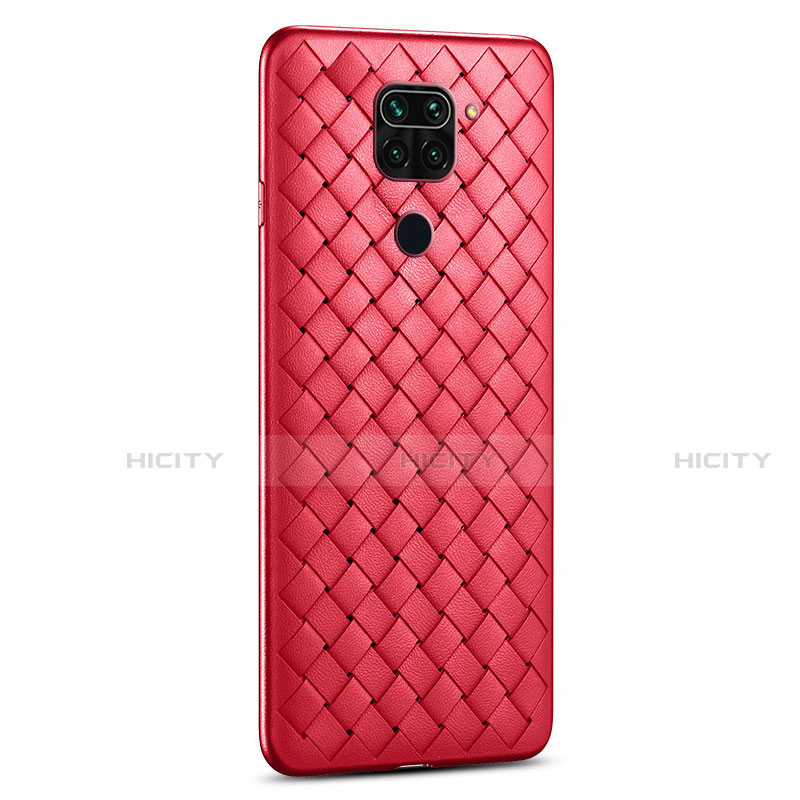 Custodia Silicone Morbida In Pelle Cover per Xiaomi Redmi Note 9 Rosso
