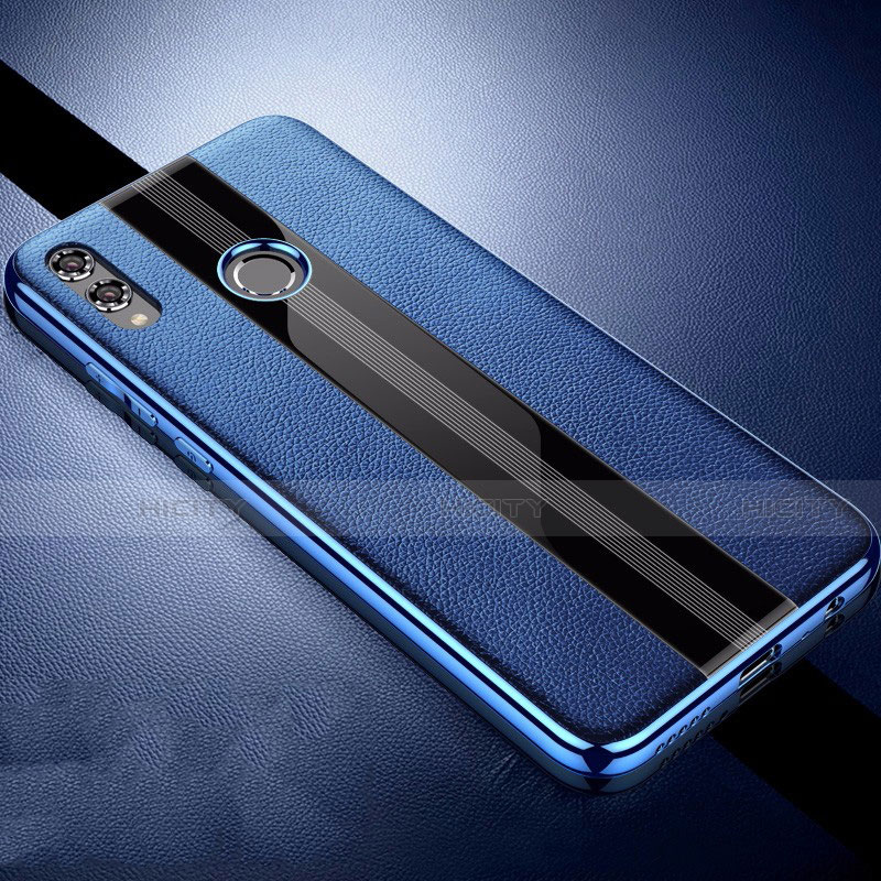 Custodia Silicone Morbida In Pelle Cover S01 per Huawei Honor V10 Lite Blu