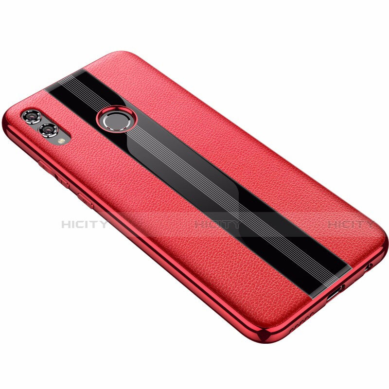 Custodia Silicone Morbida In Pelle Cover S01 per Huawei Honor V10 Lite Rosso