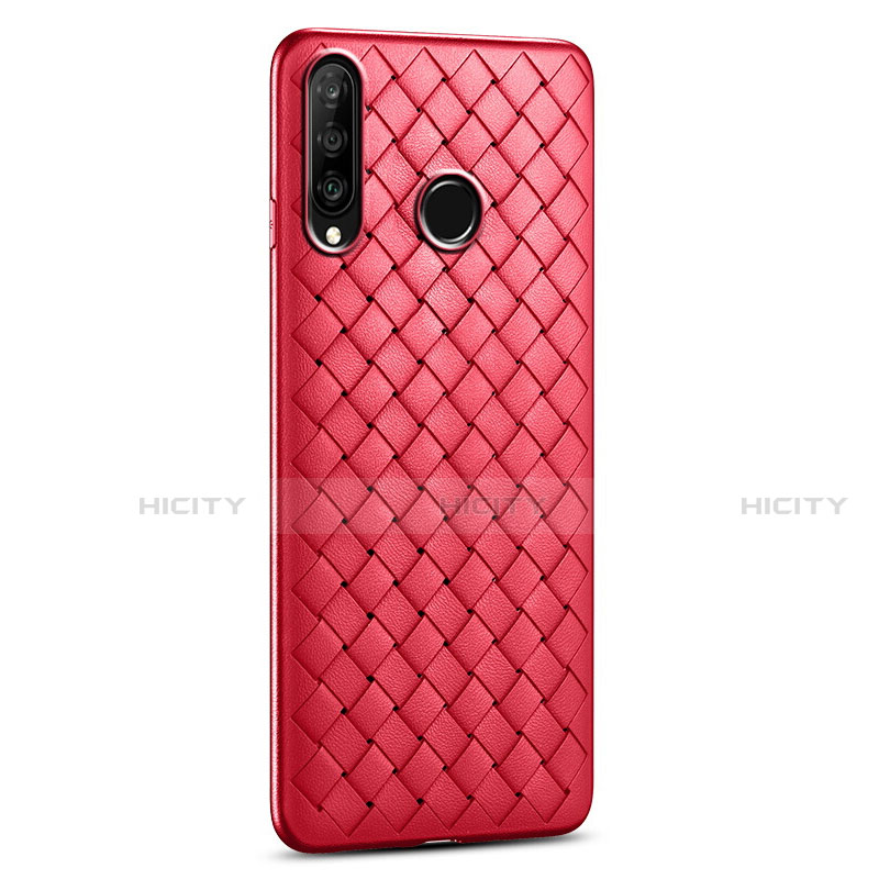 Custodia Silicone Morbida In Pelle Cover S01 per Huawei P30 Lite New Edition Rosso