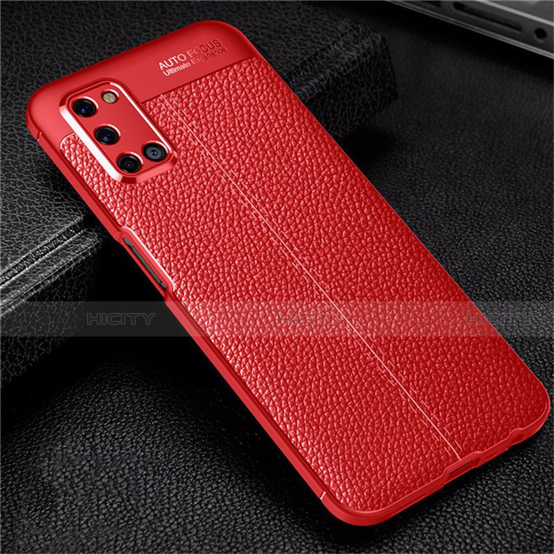 Custodia Silicone Morbida In Pelle Cover S01 per Oppo A52 Rosso