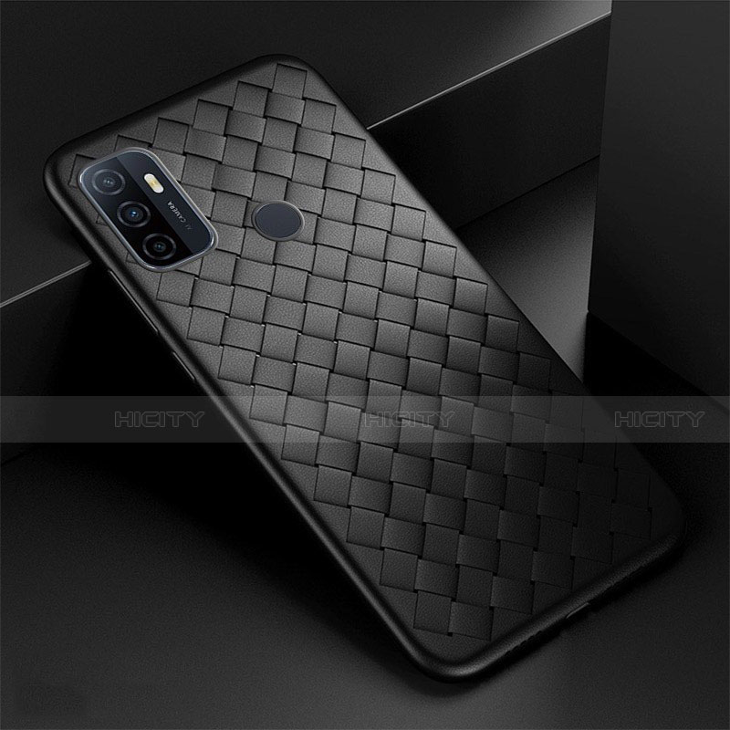 Custodia Silicone Morbida In Pelle Cover S01 per Oppo A53 Nero