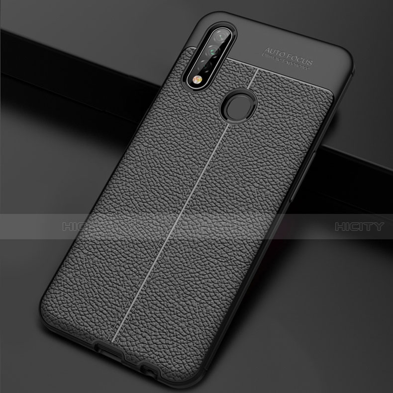 Custodia Silicone Morbida In Pelle Cover S01 per Oppo A8 Nero