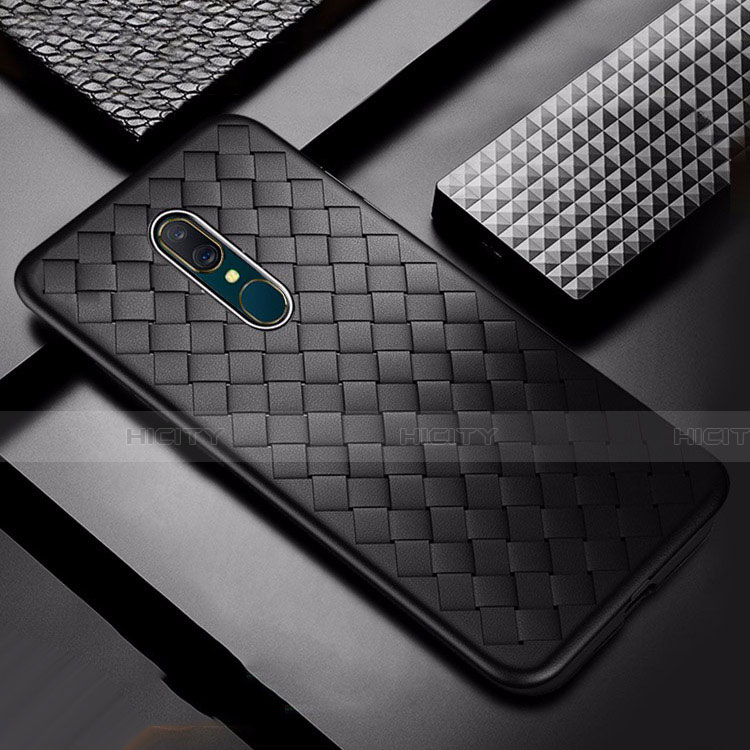 Custodia Silicone Morbida In Pelle Cover S01 per Oppo A9 Nero