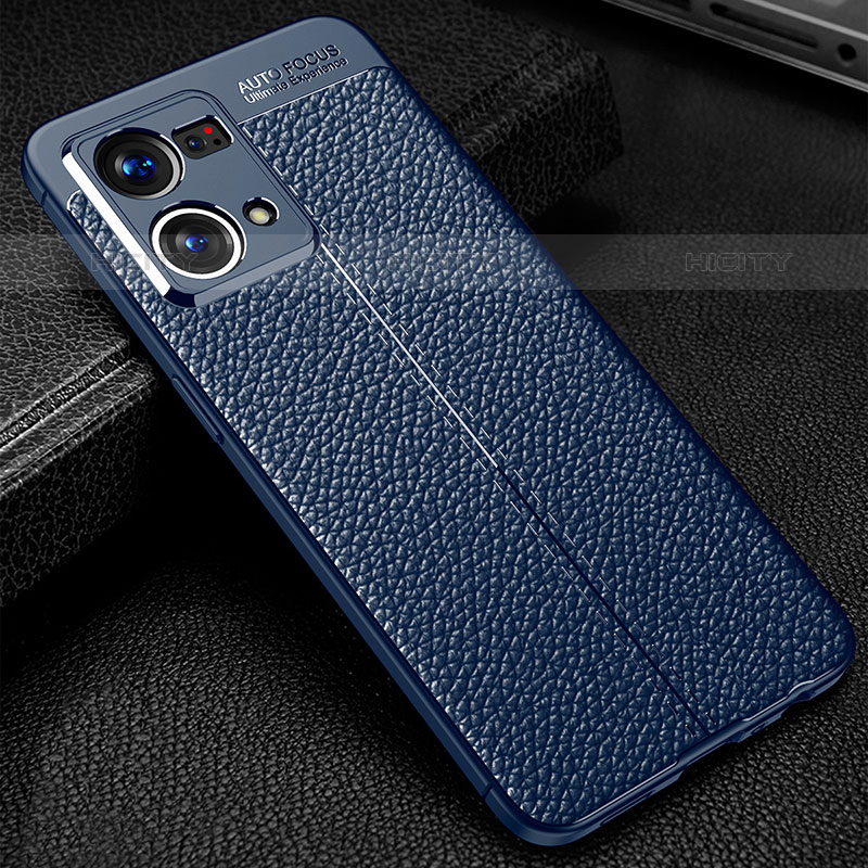 Custodia Silicone Morbida In Pelle Cover S01 per Oppo F21 Pro 4G Blu