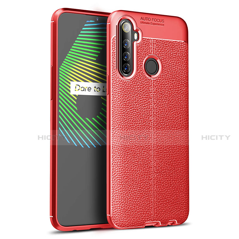 Custodia Silicone Morbida In Pelle Cover S01 per Realme 6i Rosso