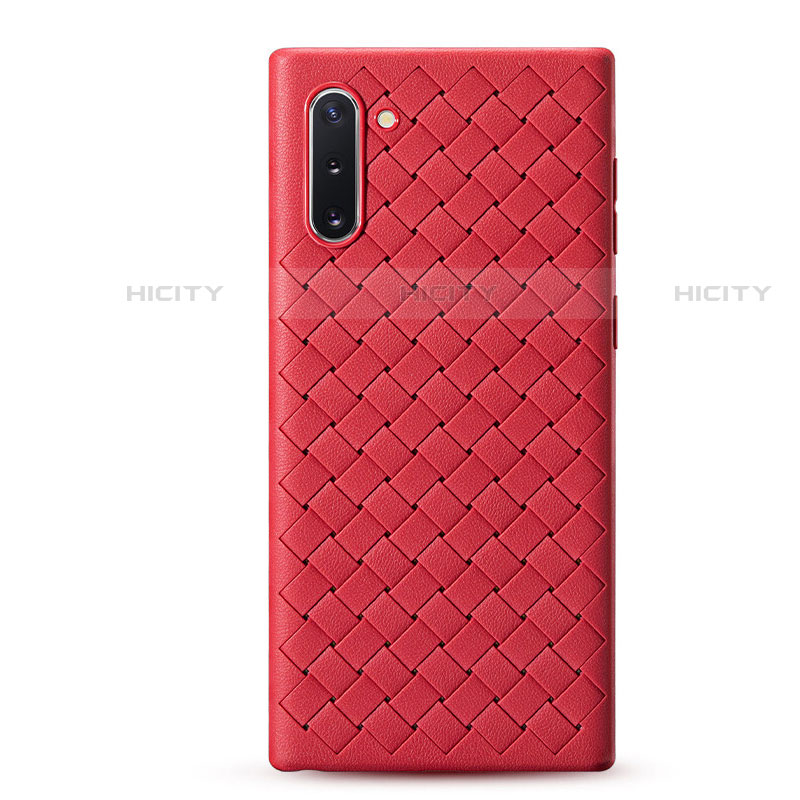 Custodia Silicone Morbida In Pelle Cover S01 per Samsung Galaxy Note 10 Rosso