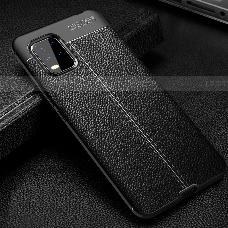 Custodia Silicone Morbida In Pelle Cover S01 per Xiaomi Mi 10 Lite Nero