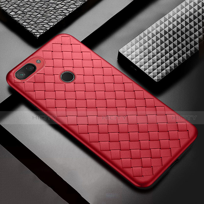 Custodia Silicone Morbida In Pelle Cover S01 per Xiaomi Mi 8 Lite Rosso