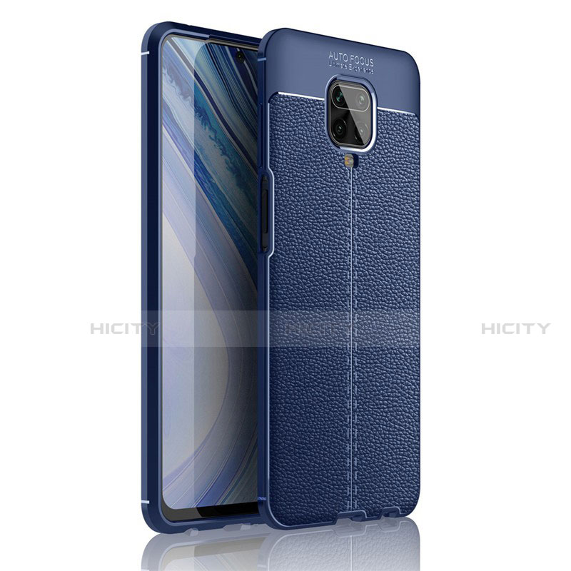 Custodia Silicone Morbida In Pelle Cover S01 per Xiaomi Redmi Note 9 Pro Blu