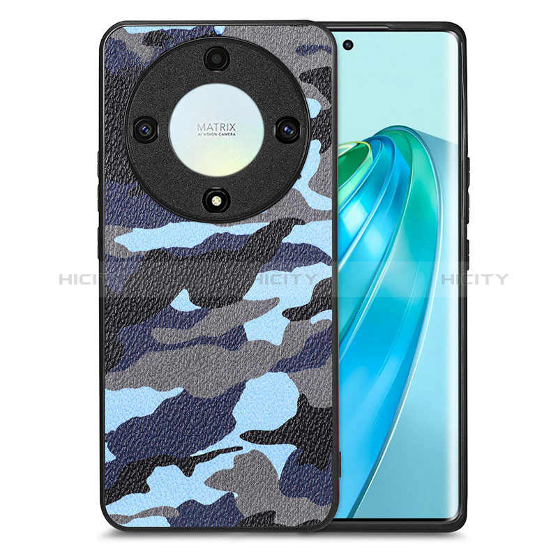 Custodia Silicone Morbida In Pelle Cover S01D per Huawei Honor X9a 5G Blu