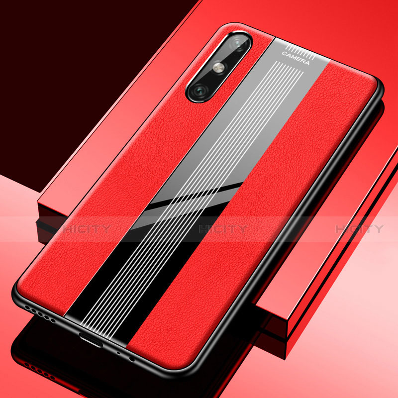 Custodia Silicone Morbida In Pelle Cover S02 per Huawei Enjoy 10e Rosso