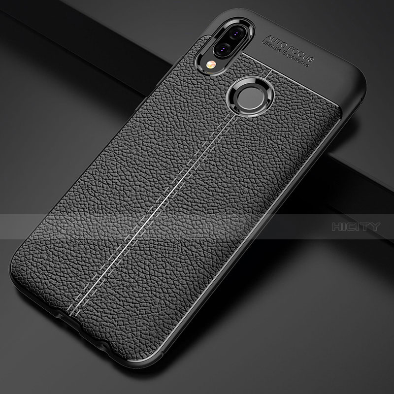 Custodia Silicone Morbida In Pelle Cover S02 per Huawei Nova 3e Nero