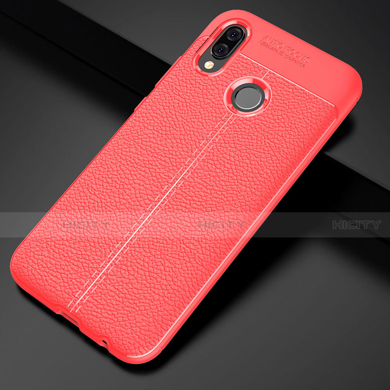 Custodia Silicone Morbida In Pelle Cover S02 per Huawei P20 Lite Rosso