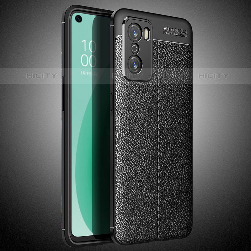 Custodia Silicone Morbida In Pelle Cover S02 per Oppo A55S 5G Nero