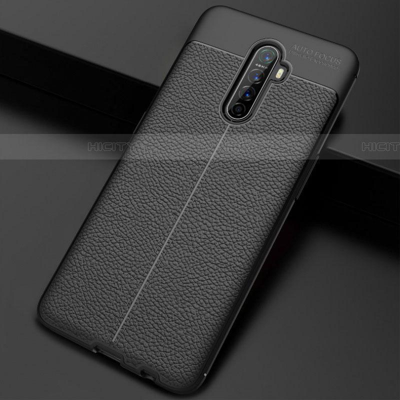 Custodia Silicone Morbida In Pelle Cover S02 per Oppo Reno Ace Nero