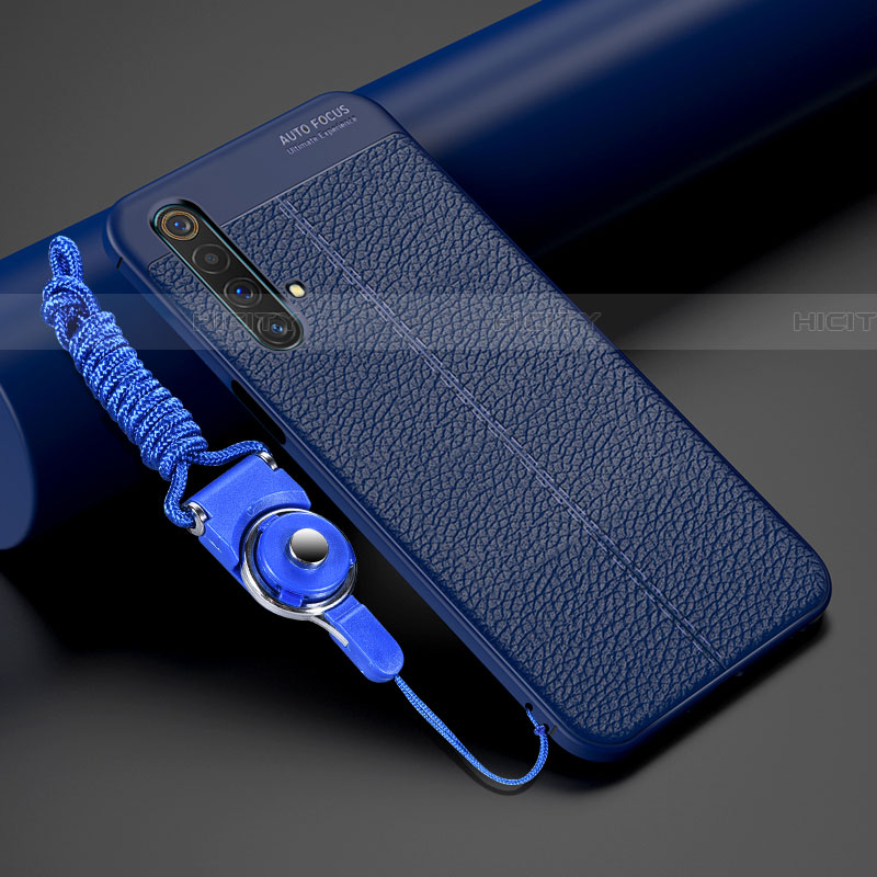 Custodia Silicone Morbida In Pelle Cover S02 per Realme X50m 5G Blu