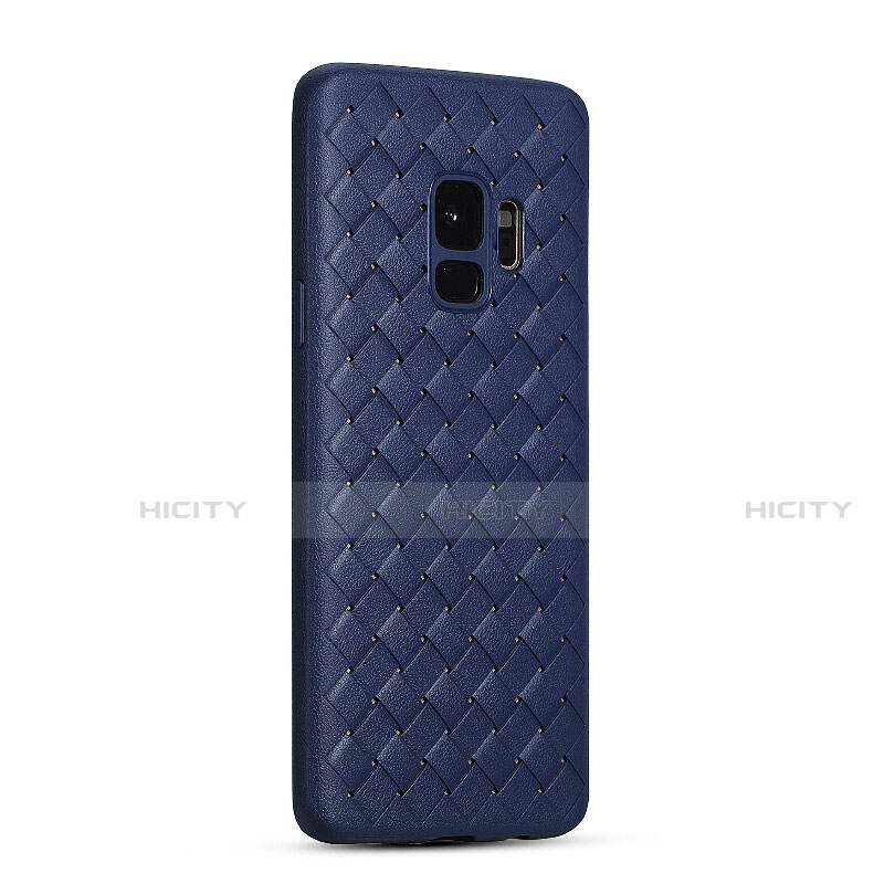 Custodia Silicone Morbida In Pelle Cover S02 per Samsung Galaxy S9 Blu