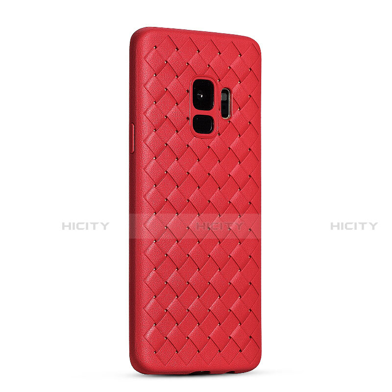 Custodia Silicone Morbida In Pelle Cover S02 per Samsung Galaxy S9 Rosso