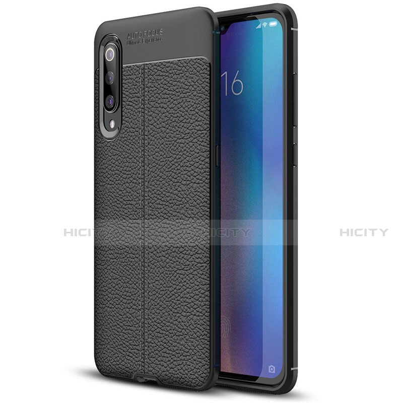 Custodia Silicone Morbida In Pelle Cover S02 per Xiaomi Mi 9 Nero