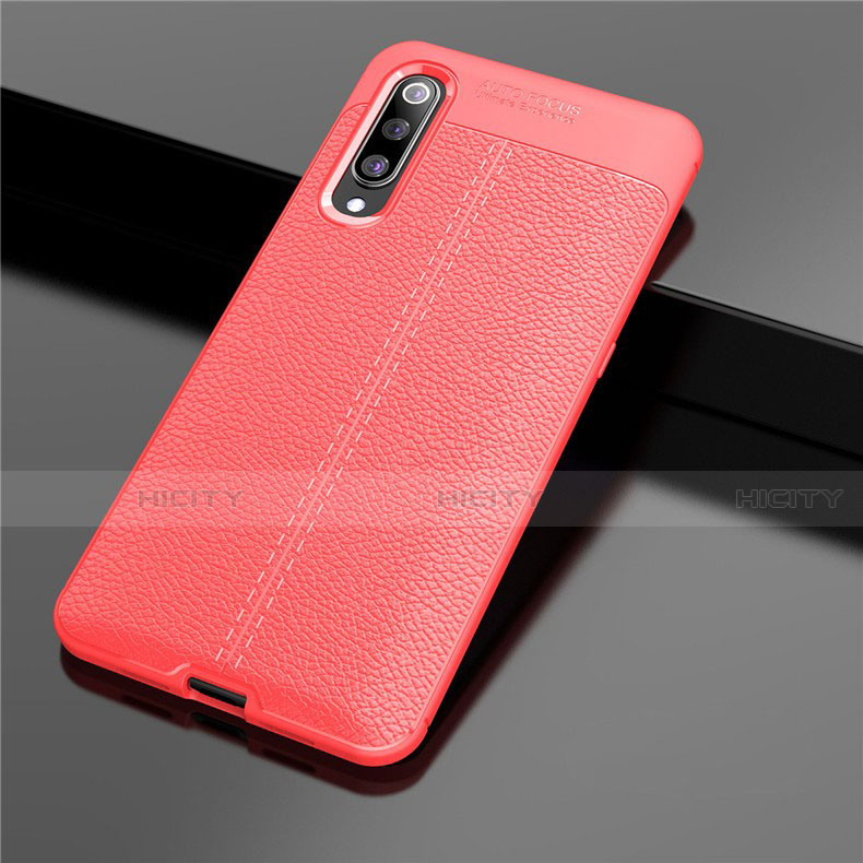 Custodia Silicone Morbida In Pelle Cover S02 per Xiaomi Mi 9 Pro 5G Rosso