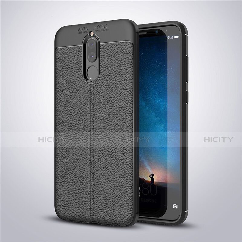 Custodia Silicone Morbida In Pelle Cover S03 per Huawei Mate 10 Lite Nero