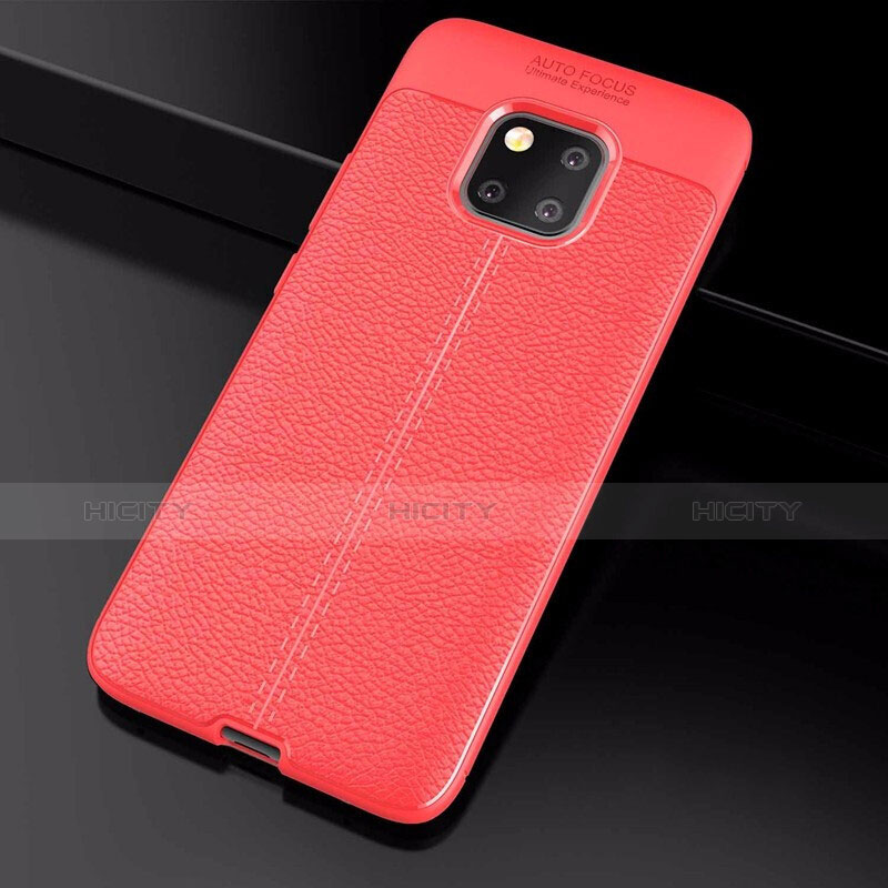 Custodia Silicone Morbida In Pelle Cover S03 per Huawei Mate 20 Pro Rosso