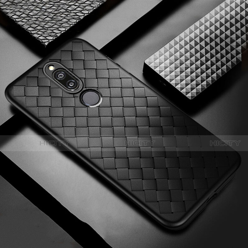 Custodia Silicone Morbida In Pelle Cover S04 per Huawei Mate 10 Lite Nero