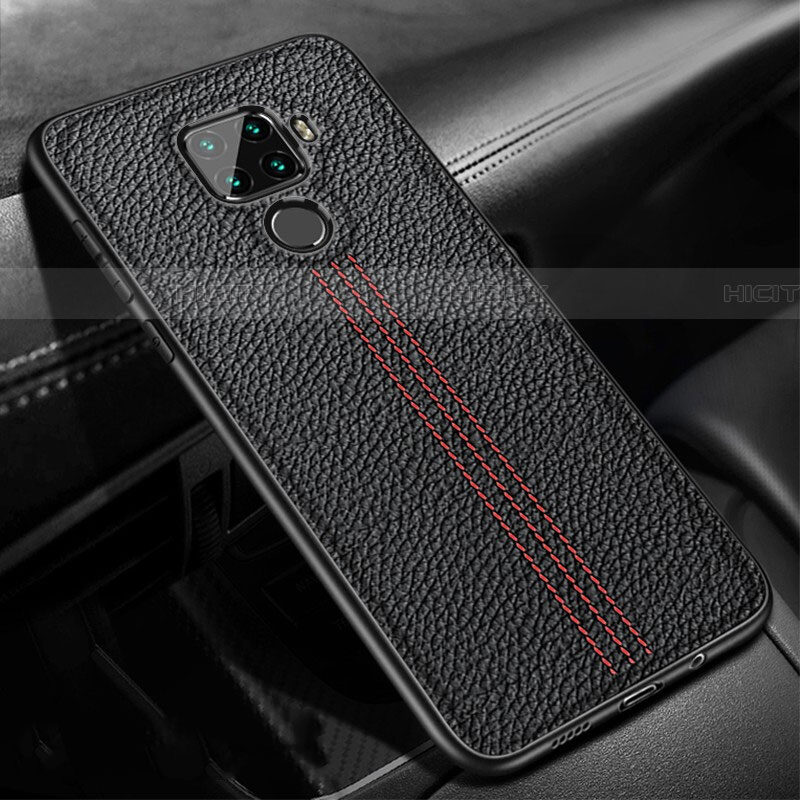 Custodia Silicone Morbida In Pelle Cover S04 per Huawei Mate 30 Lite Nero