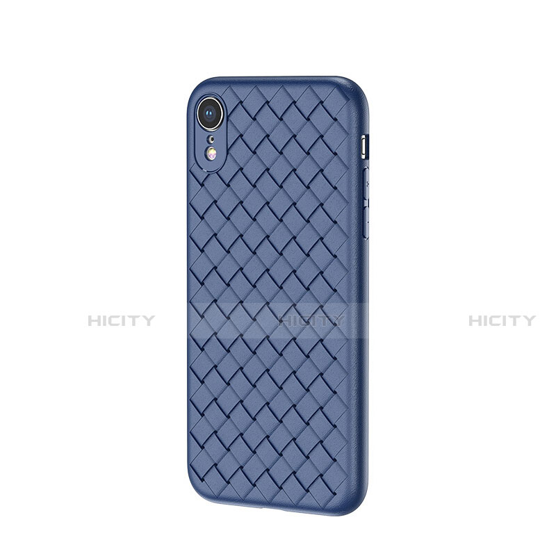 Custodia Silicone Morbida In Pelle Cover S05 per Apple iPhone XR Blu