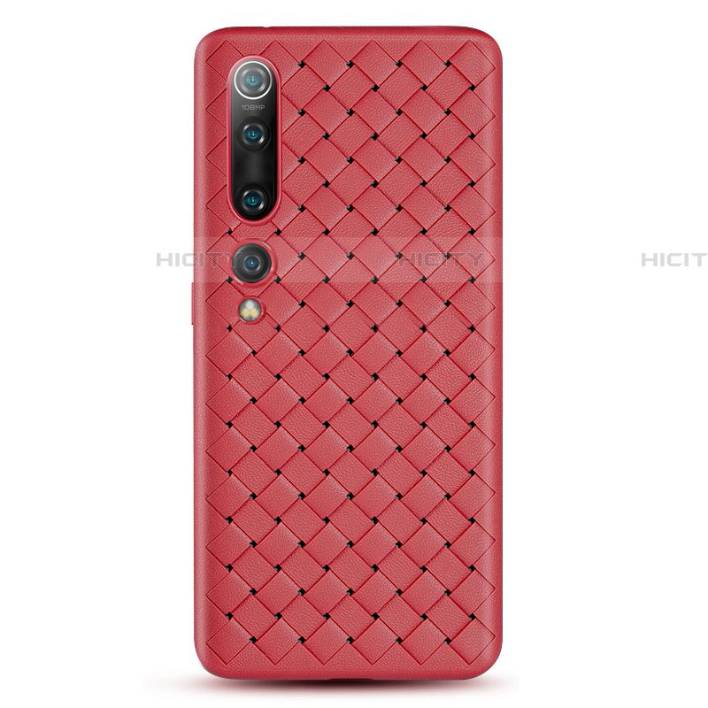 Custodia Silicone Morbida In Pelle Cover S07 per Xiaomi Mi 10 Rosso