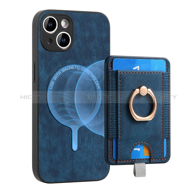 Custodia Silicone Morbida In Pelle Cover SD1 per Apple iPhone 14 Plus Blu