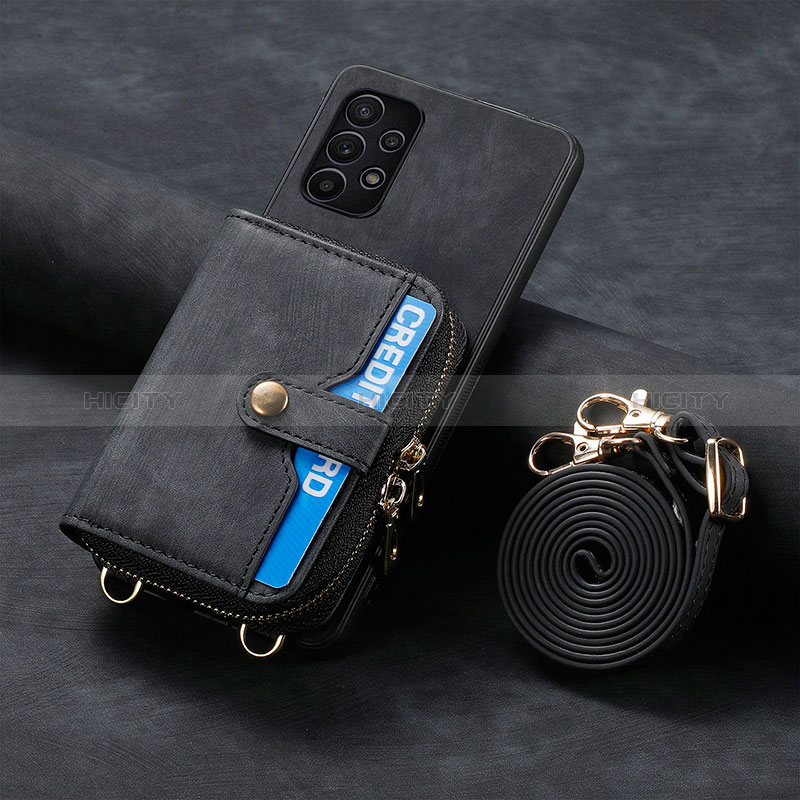 Custodia Silicone Morbida In Pelle Cover SD1 per Samsung Galaxy A32 5G Nero