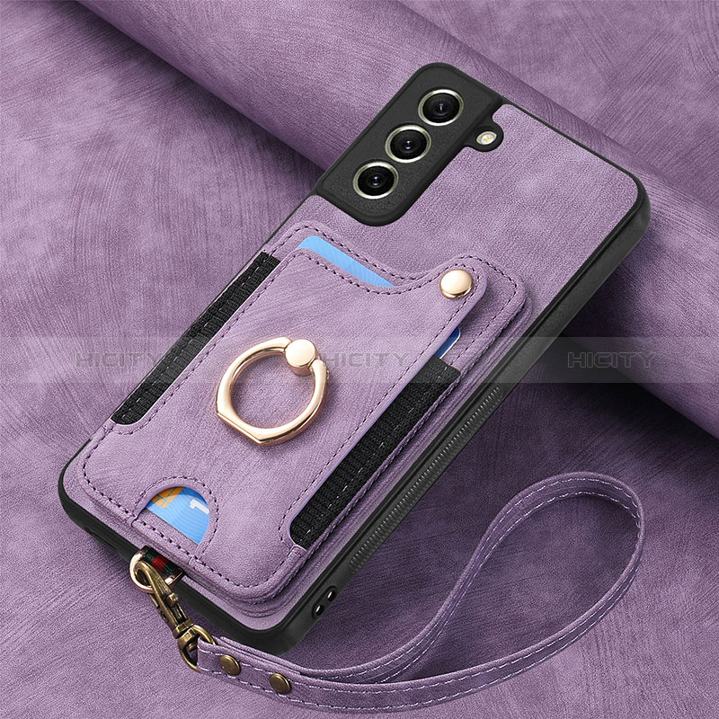 Custodia Silicone Morbida In Pelle Cover SD1 per Samsung Galaxy S21 FE 5G Lavanda