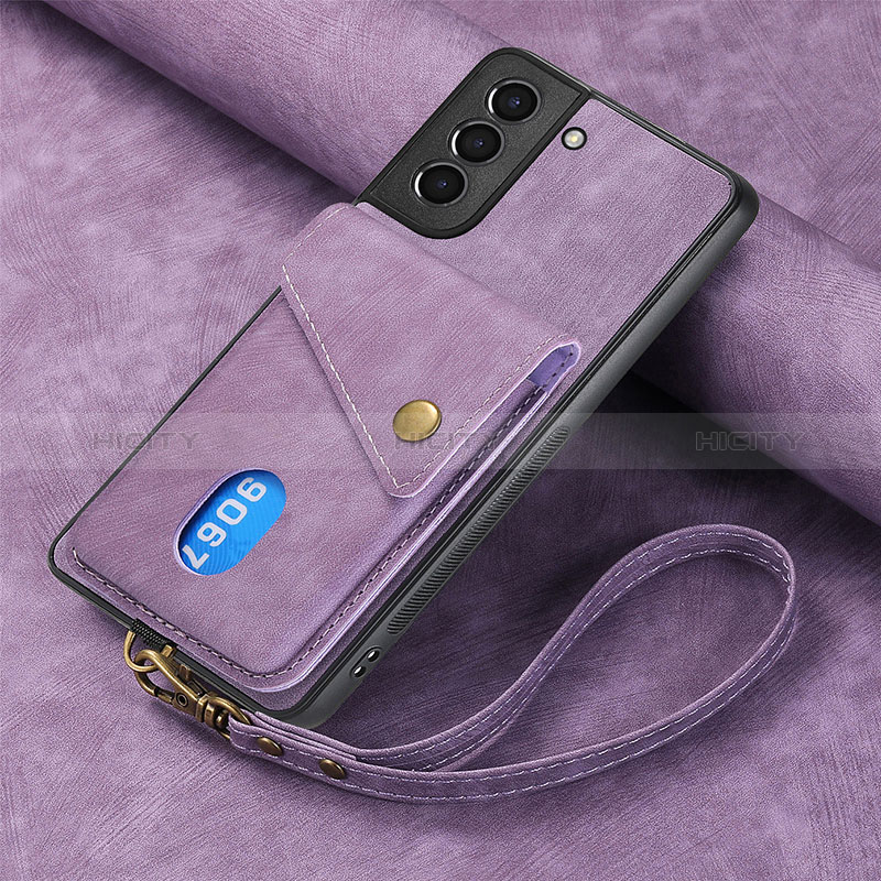 Custodia Silicone Morbida In Pelle Cover SD1 per Samsung Galaxy S22 5G Lavanda