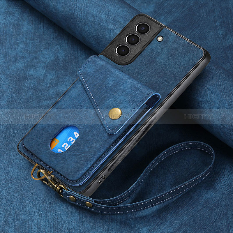 Custodia Silicone Morbida In Pelle Cover SD1 per Samsung Galaxy S22 Plus 5G Blu