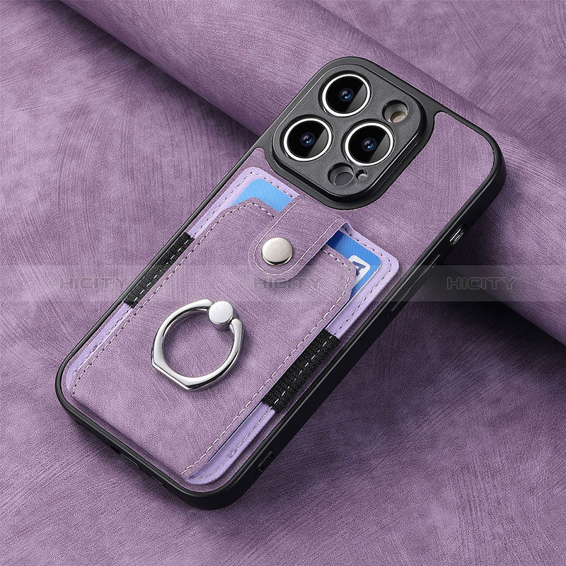 Custodia Silicone Morbida In Pelle Cover SD11 per Apple iPhone 13 Pro Lavanda