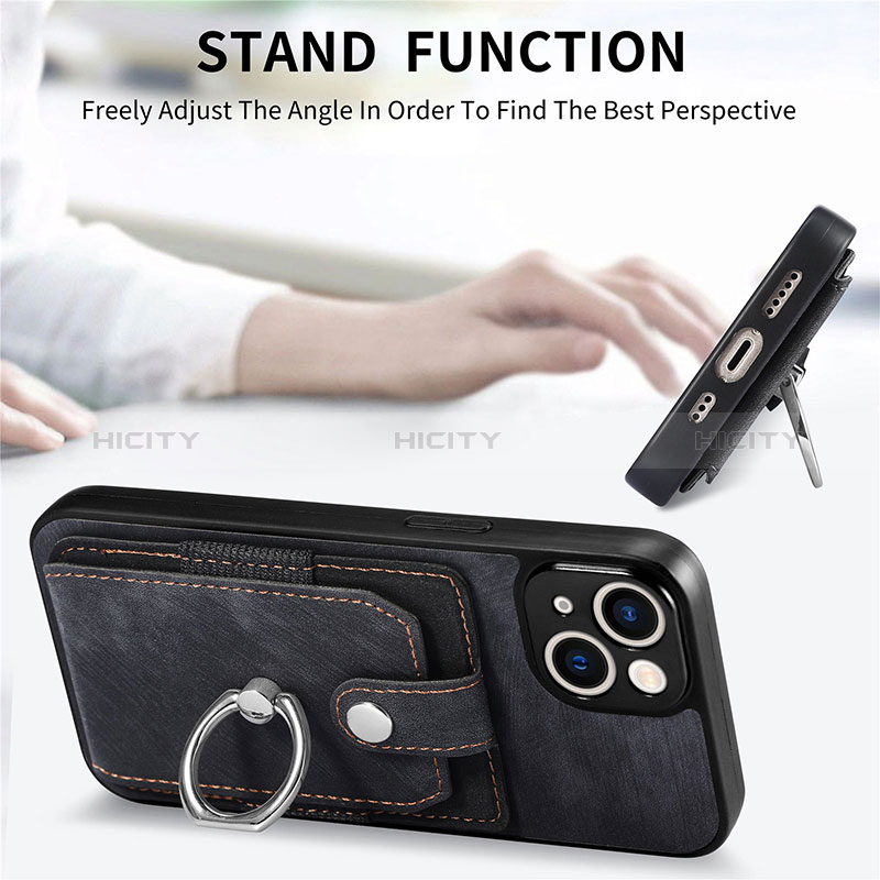 Custodia Silicone Morbida In Pelle Cover SD11 per Apple iPhone 15 Plus