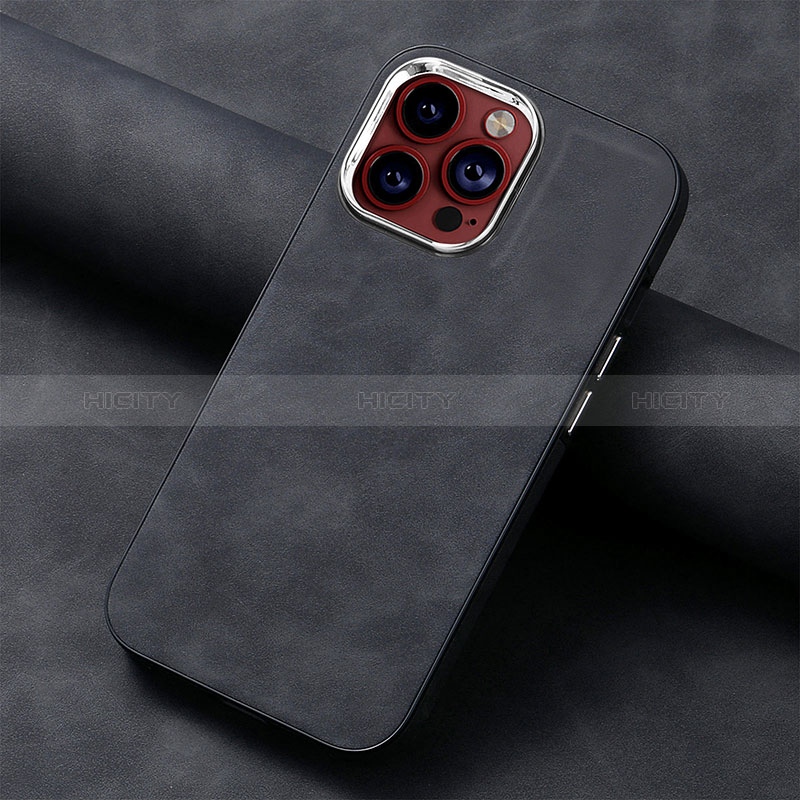 Custodia Silicone Morbida In Pelle Cover SD13 per Apple iPhone 13 Pro Nero